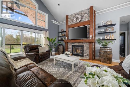 95 Centreline Road, Kawartha Lakes, ON - Indoor Photo Showing Living Room With Fireplace