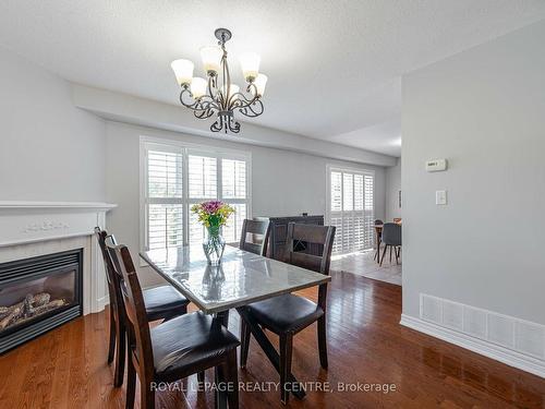 4010 Medland Dr, Burlington, ON - Indoor Photo Showing Dining Room With Fireplace