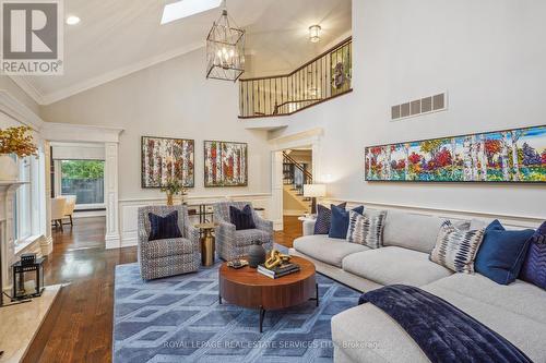 1377 Greeneagle Drive, Oakville, ON - Indoor Photo Showing Living Room With Fireplace