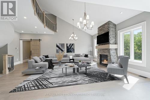 101 Perryman Court, Erin, ON - Indoor Photo Showing Living Room With Fireplace