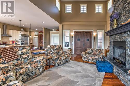 304 Cordon Place, Vernon, BC - Indoor Photo Showing Living Room With Fireplace