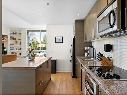 404-391 Tyee Rd, Victoria, BC - Indoor Photo Showing Kitchen With Double Sink With Upgraded Kitchen