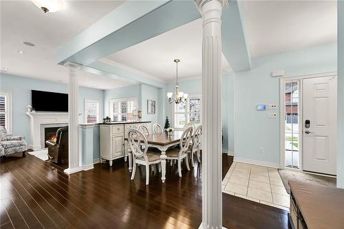 2 Hewitt Drive, Grimsby, ON - Indoor Photo Showing Dining Room With Fireplace