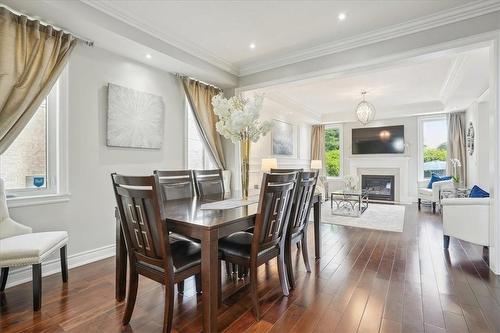 8 Felicia Court, Hamilton, ON - Indoor Photo Showing Dining Room With Fireplace