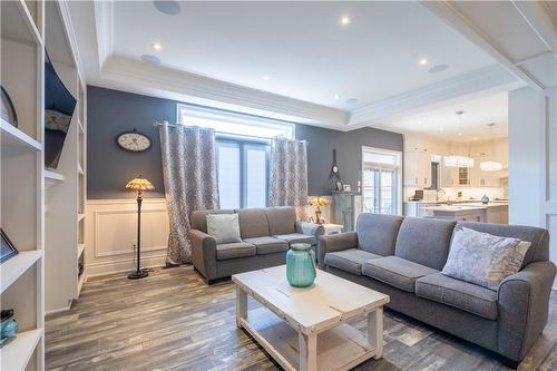 Family Room with Gas Fireplace - 36 Kingspoint Circle, Stoney Creek, ON - Indoor Photo Showing Living Room