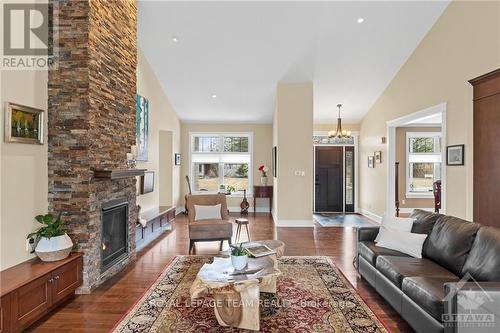 1095 Island View Drive, Ottawa, ON - Indoor Photo Showing Living Room With Fireplace