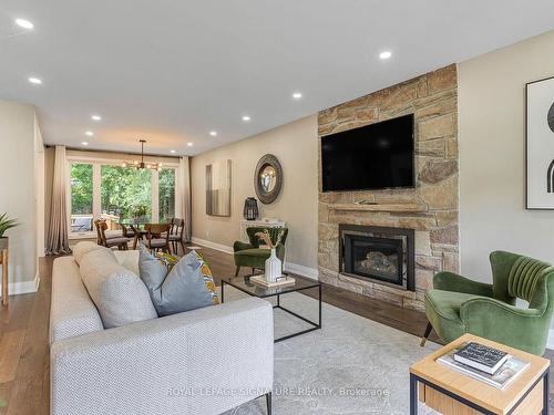 25 Burleigh Heights Dr, Toronto, ON - Indoor Photo Showing Living Room With Fireplace