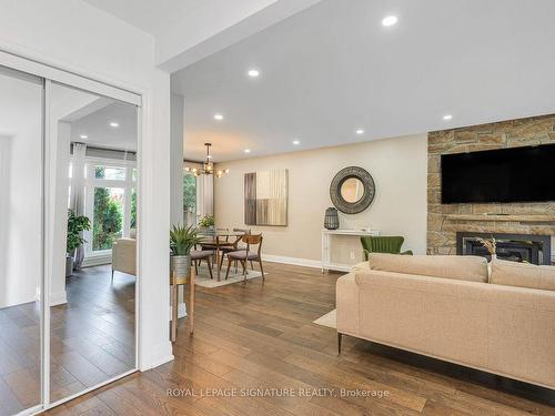 25 Burleigh Heights Dr, Toronto, ON - Indoor Photo Showing Living Room With Fireplace