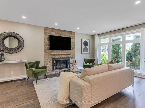 25 Burleigh Heights Dr, Toronto, ON - Indoor Photo Showing Living Room With Fireplace