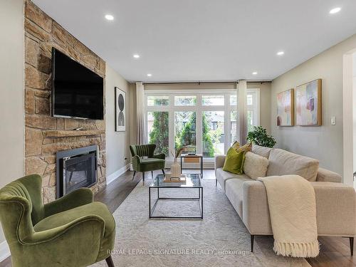 25 Burleigh Heights Dr, Toronto, ON - Indoor Photo Showing Living Room With Fireplace