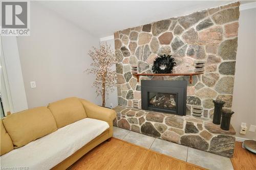 Natural Gas Fireplace - 125 Northshore Road, North Bay, ON - Indoor Photo Showing Living Room With Fireplace