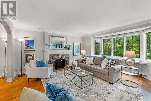 8 Kenrae Road, Toronto, ON - Indoor Photo Showing Living Room With Fireplace