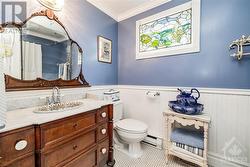 3 piece bathroom on walkout level - with antique clawfoot bathtub - 