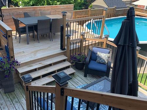 34 Esther Dr, Barrie, ON - Outdoor With Above Ground Pool With Deck Patio Veranda With Exterior