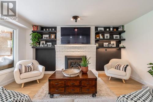 2451 Overton Drive, Burlington, ON - Indoor Photo Showing Living Room With Fireplace