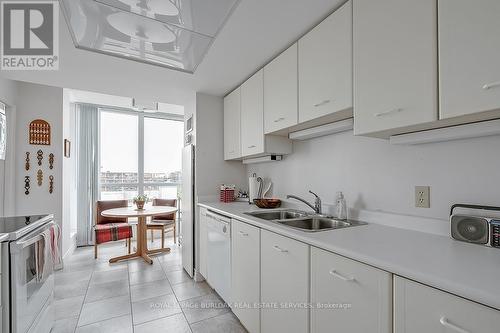 1001 - 415 Locust Street, Burlington, ON - Indoor Photo Showing Kitchen With Double Sink