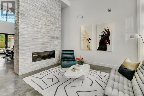 4380 Wallace Hill Road, Kelowna, BC - Indoor Photo Showing Living Room With Fireplace