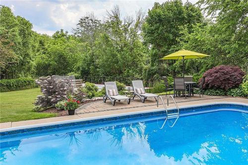 Pool side... - 39 Sumner Crescent, Grimsby, ON - Outdoor With In Ground Pool With Backyard