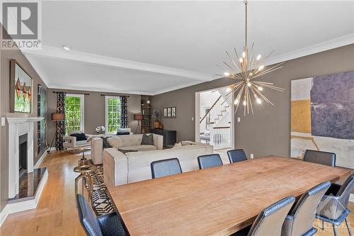 1882 Rocklane Drive, Kanata, ON - Indoor Photo Showing Dining Room With Fireplace