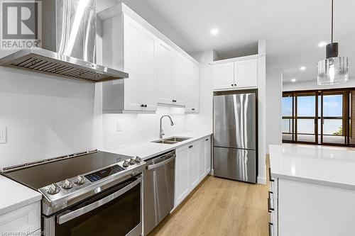 535 Isaac Street Unit# 202, South Bruce Peninsula, ON - Indoor Photo Showing Kitchen With Double Sink With Upgraded Kitchen