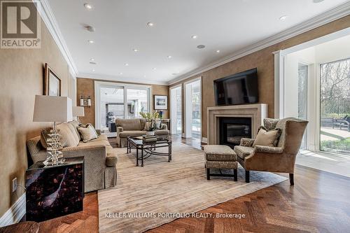 8 Penwood Crescent, Toronto, ON - Indoor Photo Showing Living Room With Fireplace