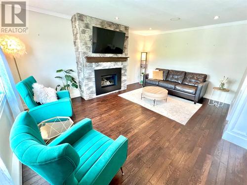16 Parkside Crescent, Clarenville, NL - Indoor Photo Showing Living Room With Fireplace