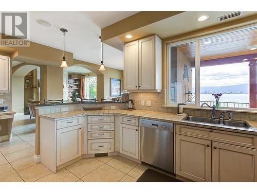 683 Westside Road S, West Kelowna, BC - Indoor Photo Showing Kitchen With Double Sink