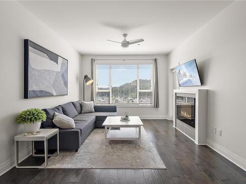 308-1145 Sikorsky Rd, Langford, BC - Indoor Photo Showing Living Room With Fireplace