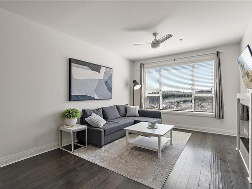 308-1145 Sikorsky Rd, Langford, BC - Indoor Photo Showing Living Room With Fireplace