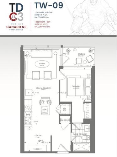 Plan (croquis) - 3509-1288 Rue St-Antoine O., Montréal (Ville-Marie), QC 