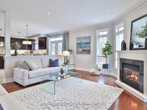 19 Lemsford Dr, Markham, ON - Indoor Photo Showing Living Room With Fireplace