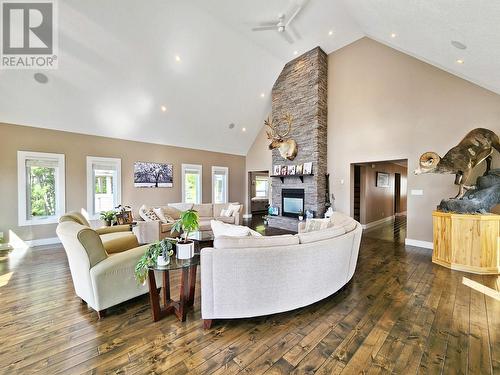 21565 West Lake Road, Prince George, BC - Indoor Photo Showing Living Room With Fireplace