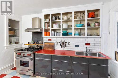 1402 Dundas Street W, Toronto, ON - Indoor Photo Showing Kitchen With Double Sink