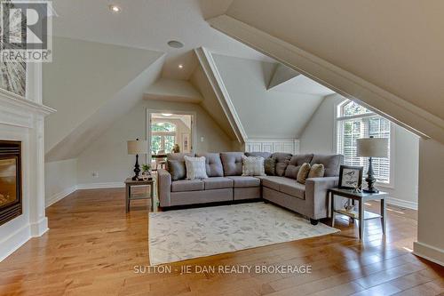 1990 Pelkey Road, London, ON - Indoor Photo Showing Living Room With Fireplace