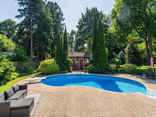 14 West Hill Dr, Toronto, ON - Outdoor With In Ground Pool With Backyard