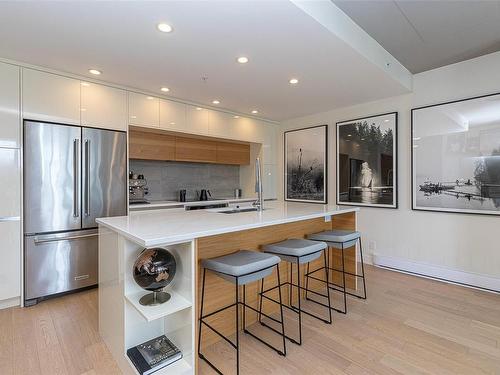 301-989 Johnson St, Victoria, BC - Indoor Photo Showing Kitchen With Stainless Steel Kitchen