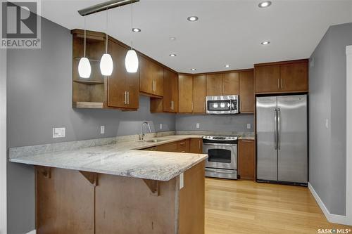 703 2300 Broad Street, Regina, SK - Indoor Photo Showing Kitchen With Stainless Steel Kitchen