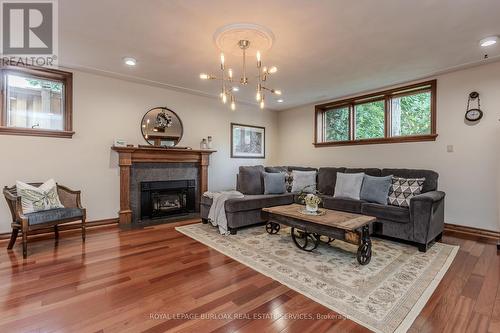 281 Wilson Street W, Hamilton, ON - Indoor Photo Showing Living Room With Fireplace