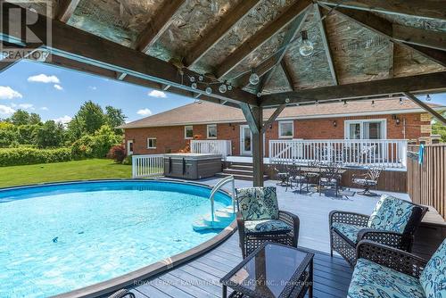 40 Station Road, Kawartha Lakes, ON - Outdoor With Above Ground Pool With Deck Patio Veranda With Exterior