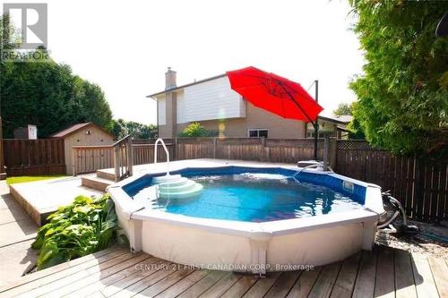 Lower - 309 Blue Forest Drive, London, ON - Outdoor With Above Ground Pool With Deck Patio Veranda With Backyard