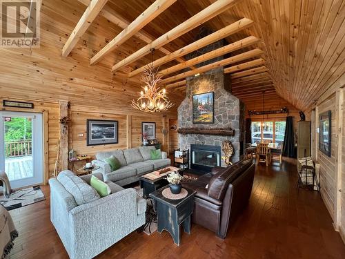 43 Pauls Lake Road, Badger, NL - Indoor Photo Showing Living Room With Fireplace