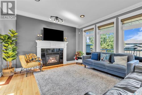 1350 Willowgrove Terrace, Saskatoon, SK - Indoor Photo Showing Living Room With Fireplace