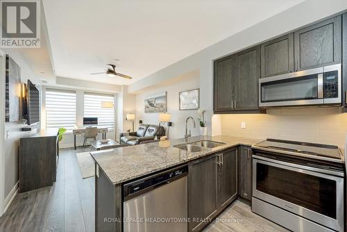 207 - 1050 Main Street E, Milton, ON - Indoor Photo Showing Kitchen With Stainless Steel Kitchen With Double Sink