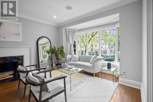 16 Gormley Avenue, Toronto, ON - Indoor Photo Showing Living Room With Fireplace