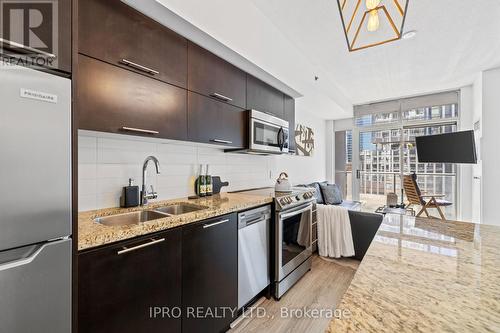 732 - 21 Nelson Street, Toronto, ON - Indoor Photo Showing Kitchen With Stainless Steel Kitchen With Double Sink With Upgraded Kitchen