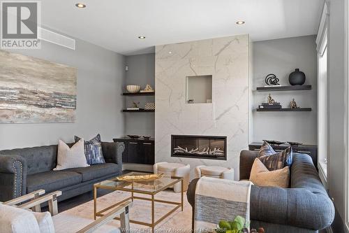 1490 Helsinki Court, Windsor, ON - Indoor Photo Showing Living Room With Fireplace