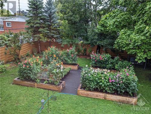 Backyard with landscaped garden - the garden beds are removable - 2114 Balharrie Avenue, Ottawa, ON - Outdoor