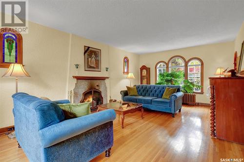 3003 Hill Avenue, Regina, SK - Indoor Photo Showing Living Room With Fireplace