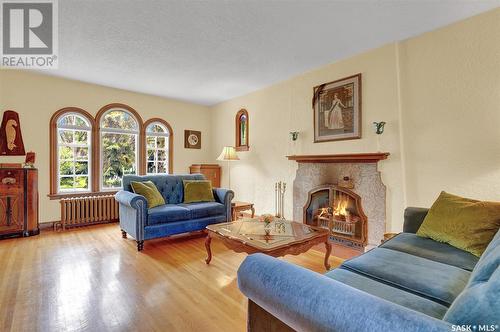 3003 Hill Avenue, Regina, SK - Indoor Photo Showing Living Room With Fireplace