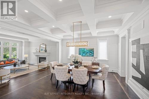 62 Yorkview Drive, Toronto, ON - Indoor Photo Showing Dining Room With Fireplace